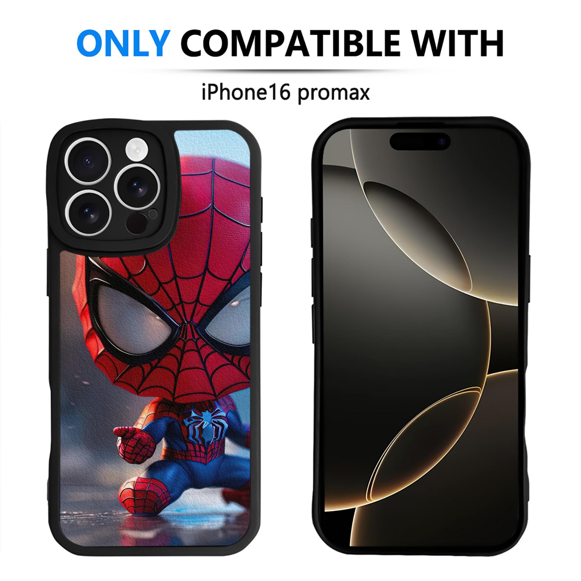 （画像用） Spider Man スパイダーマン 【iPhone 16シリーズ対応】シリコンスマホケース（レザー調） 材質：シリコン